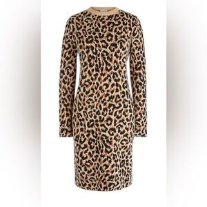 J. Crew Tan and Black Leopard Print Sweater. 100% cotton.
